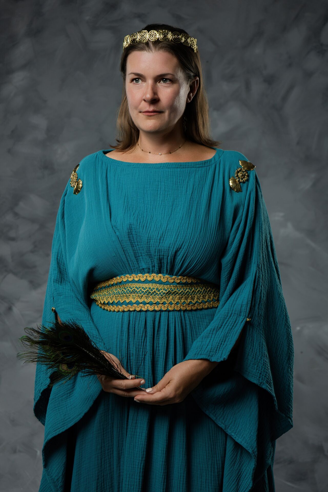 Powerful Hera Greek goddess portrait in Athens inspired by mythology, beauty and cinematic GreekClick style.