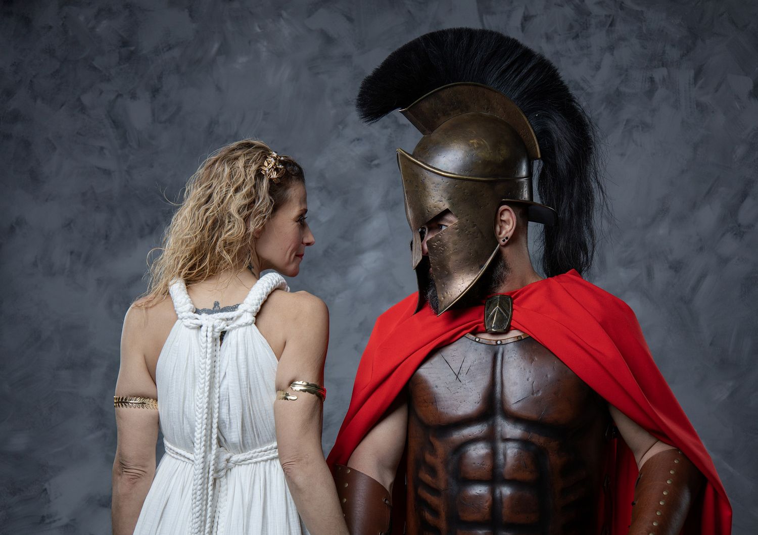 Feel the glory of the past: Get your picture in ancient Greek warrior and goddess costumes.