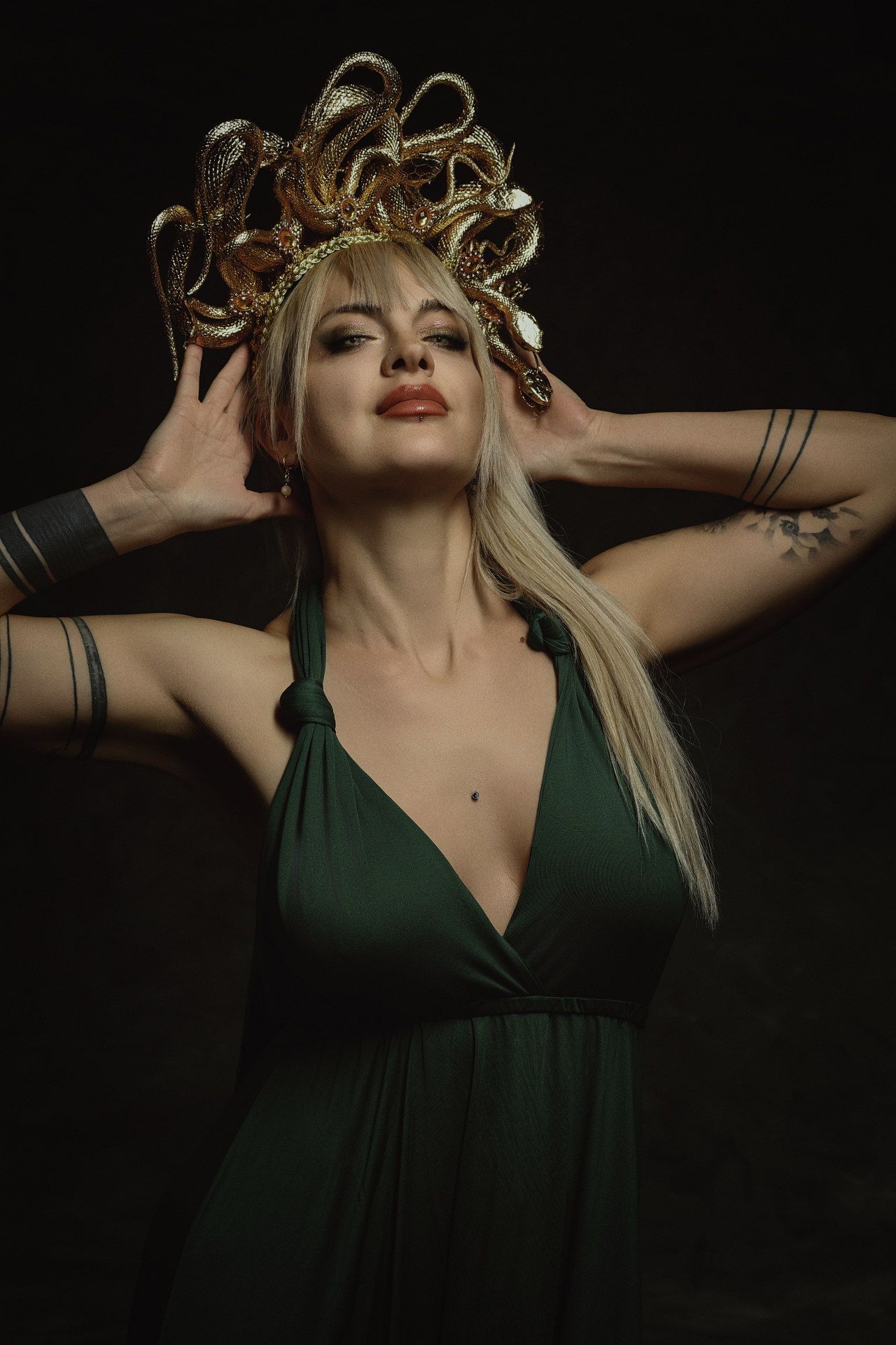 The ultimate creative souvenir for those who visit Athens: Your professional photo in an authentic Medusa costume.