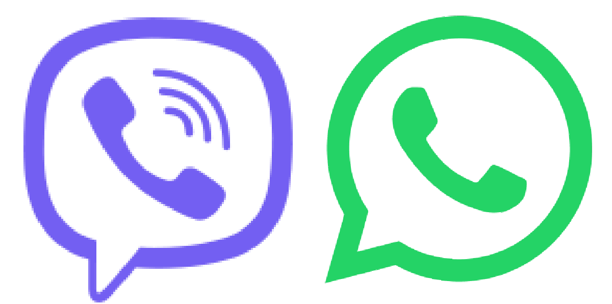 Colorful social media app icons including WhatsApp, Facebook Messenger, and phone symbols arranged in a row.