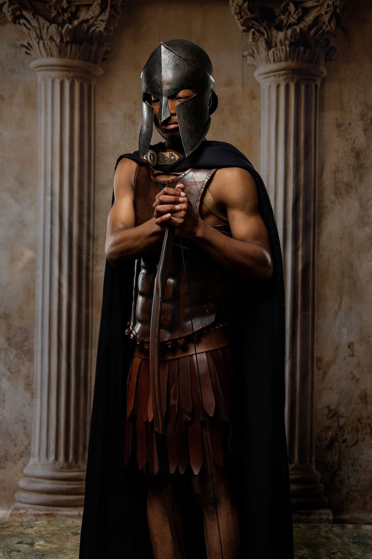 Ancient Greece Ares photo experience in Athens with warrior armor, mythology and GreekClick cinematic portraits.
