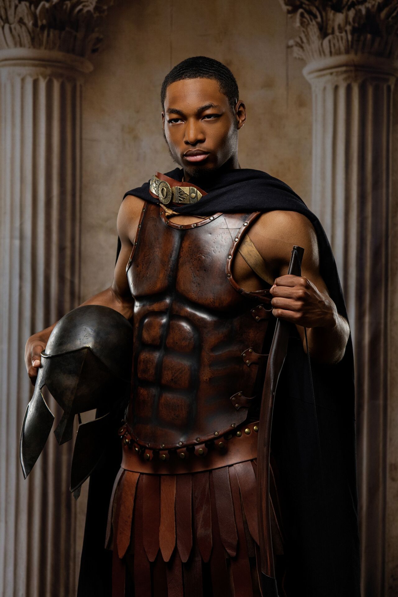 Athens warrior photo experience as Ares with Ancient Greek costumes and unforgettable GreekClick portraits.
