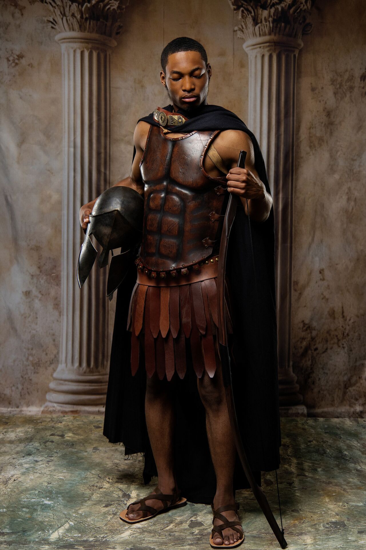 Ares Greek god warrior experience in Athens with Ancient armor, mythology styling and cinematic GreekClick portraits.