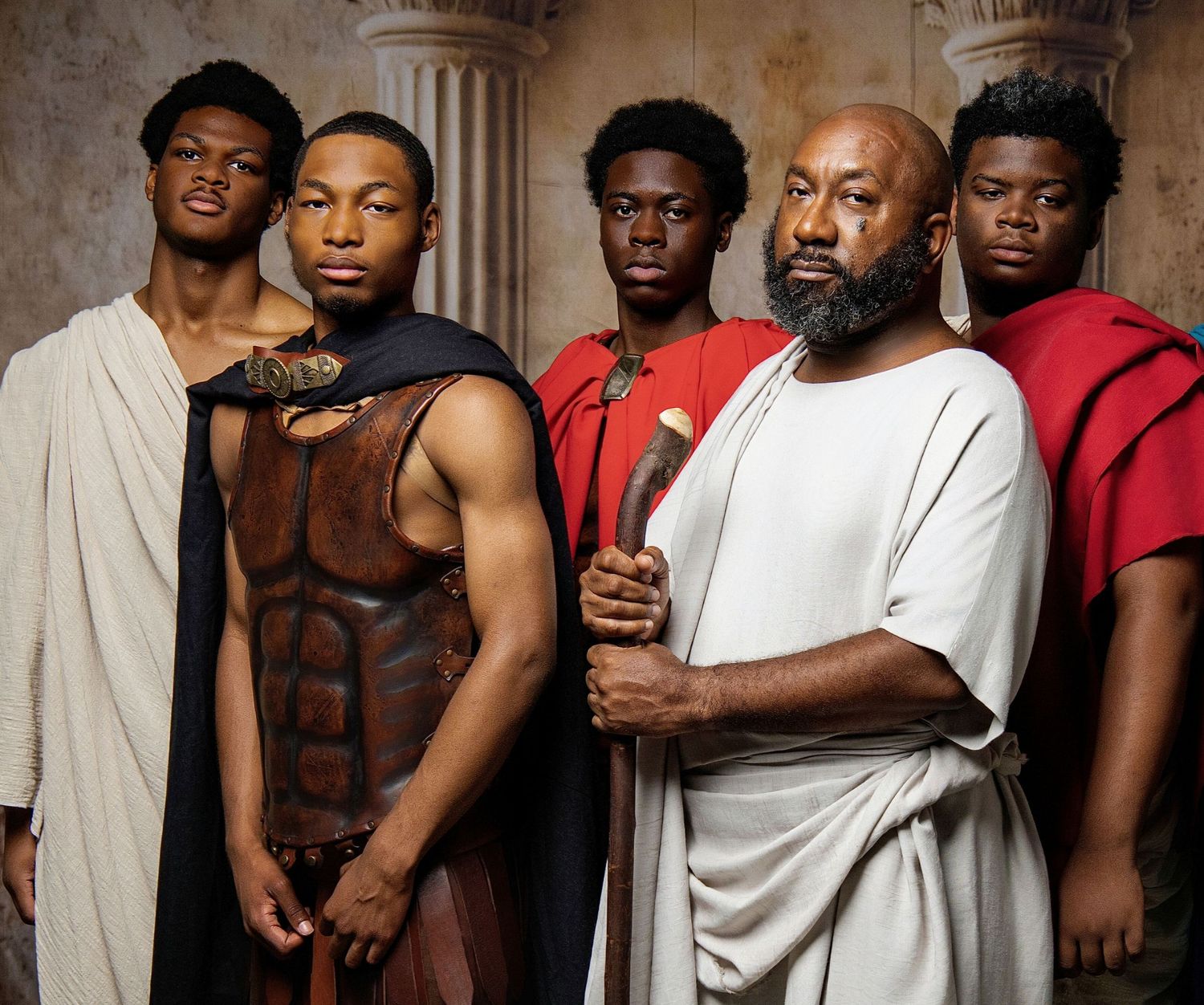 Odyssey inspired hero photoshoot in Athens with Ancient Greek warriors, cinematic costumes and legendary GreekClick portraits.
