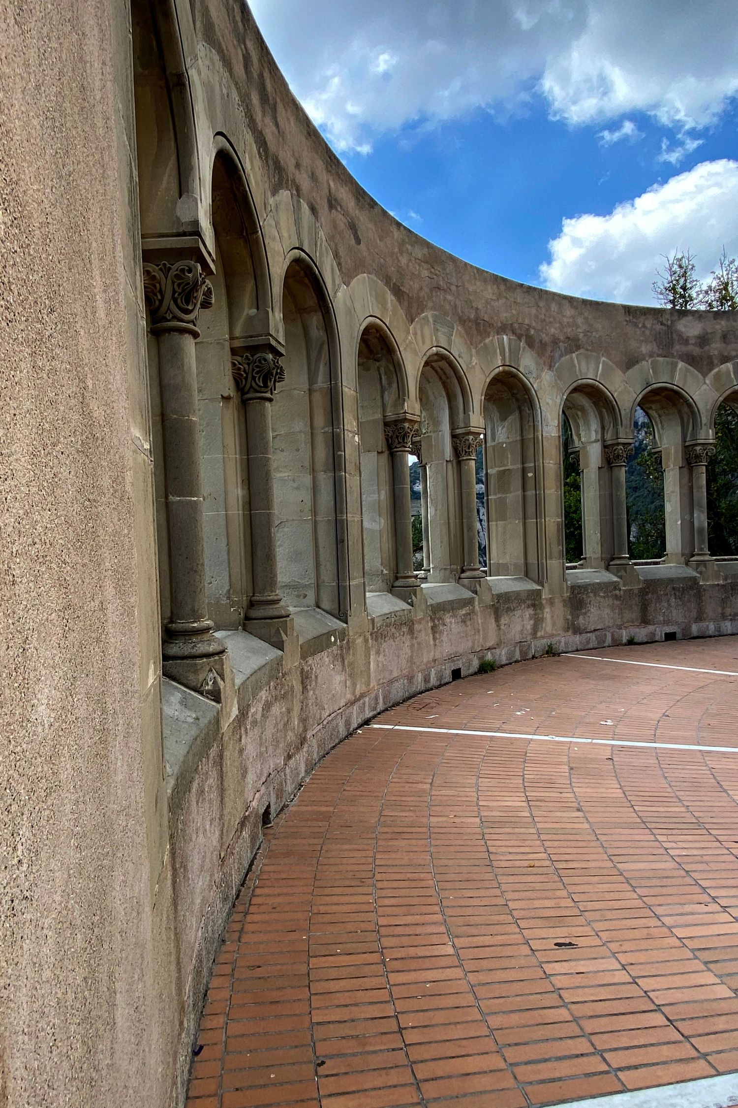 Portrait of an arch way at Abbey Montserrat, Spain
