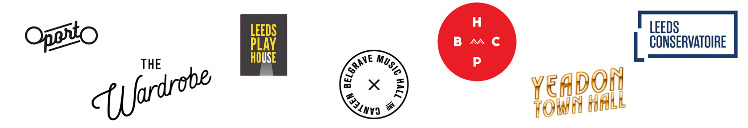 Collection of minimalist brand logos and design elements arranged in a horizontal layout.