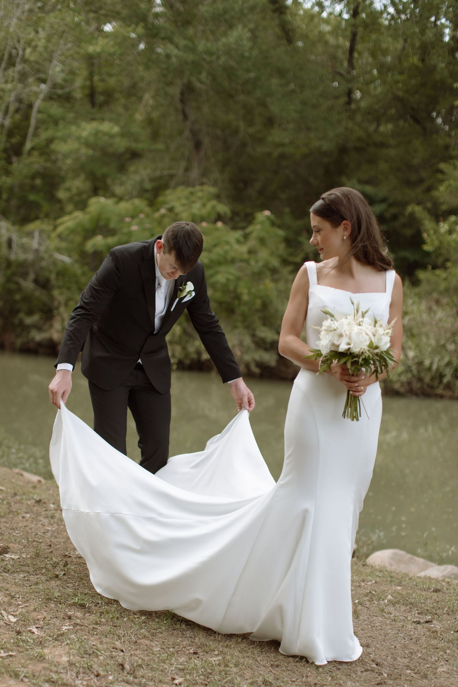 an oklahoma bride and groom couple at a destination by an oklahoma wedding photographer