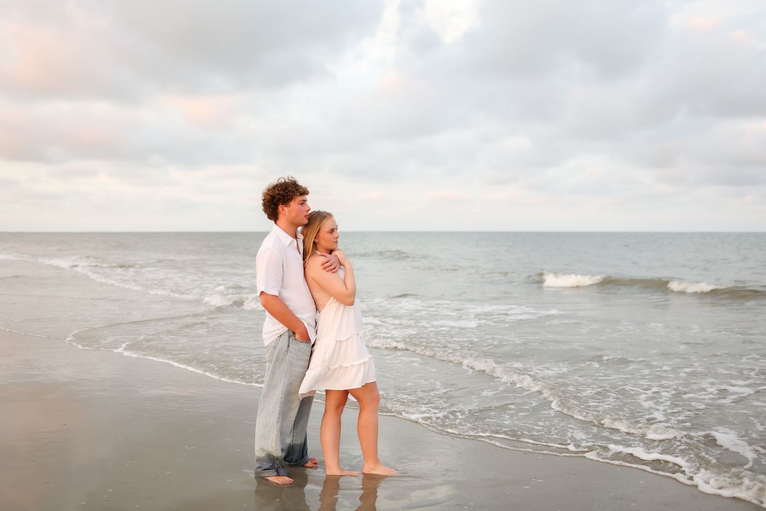 Couples photography on Hilton Head Island at Folly Field Beach during sunset photo session