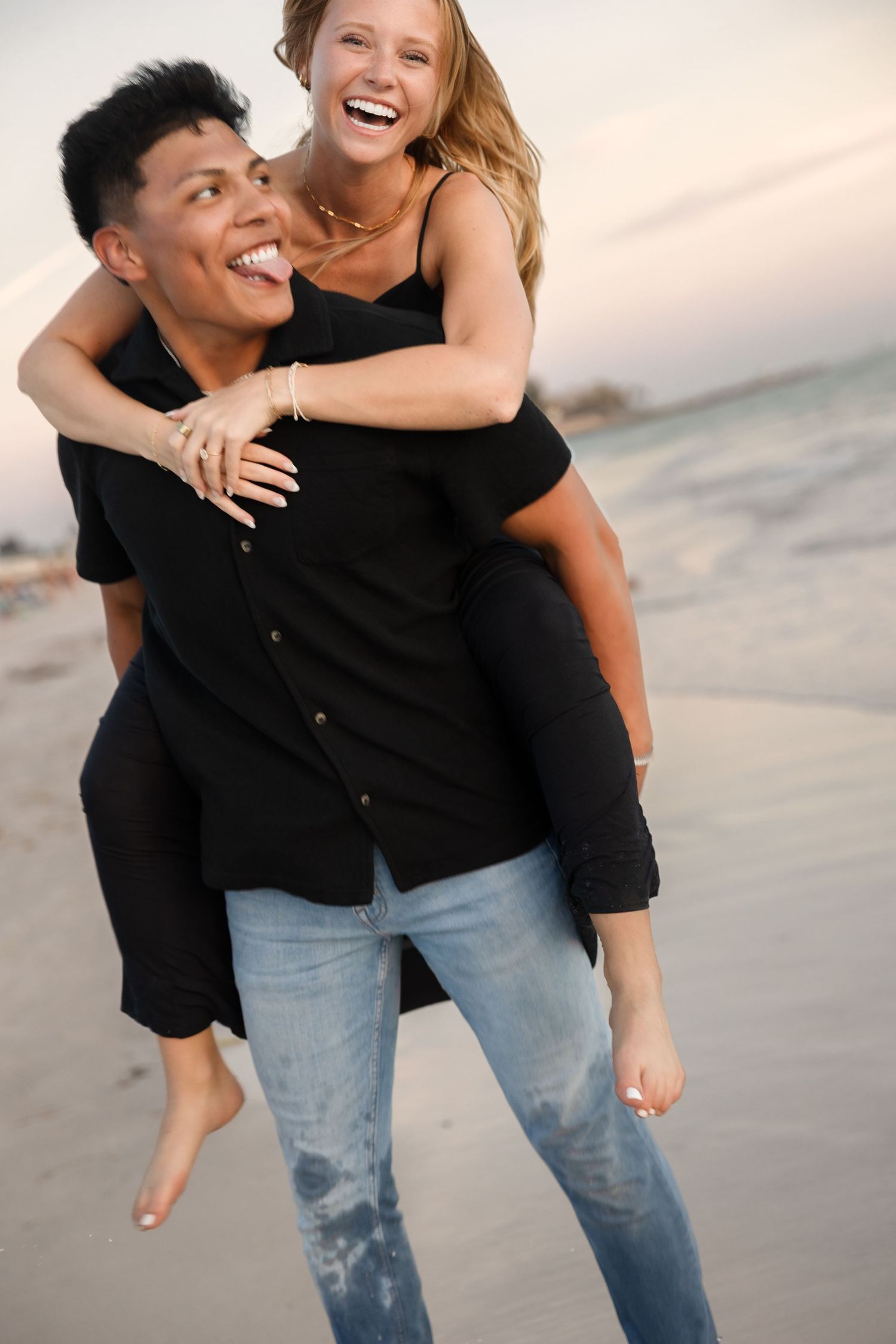 Beach sunset engagement couple session at Treasure Island Florida, captured by Grand Photo Karyna Oliinyk