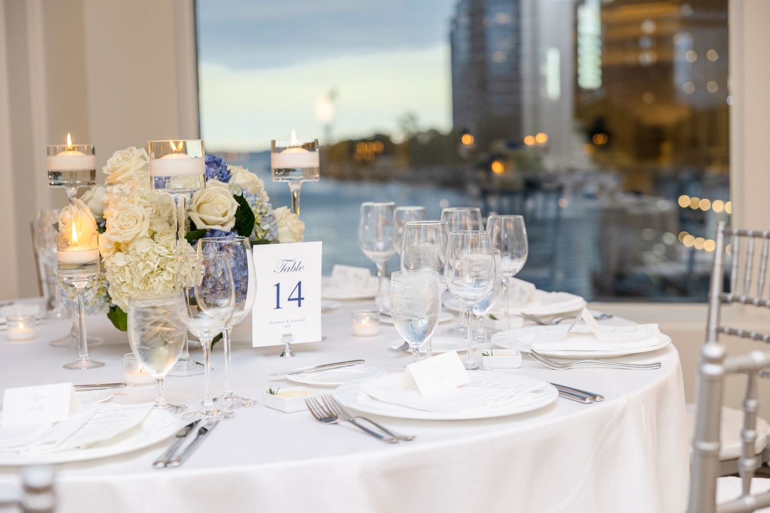 Wedding reception details at The Tampa EDITION in Tampa, Florida, captured by Grand Photo