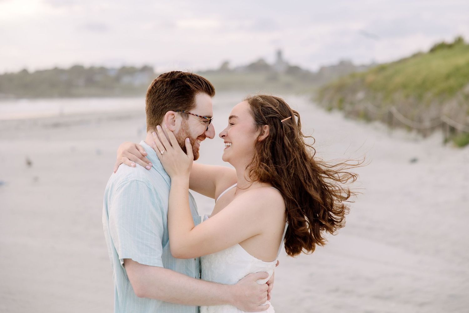 Sunset beach engagement couple session Cape Cod Massachusetts, captured by Grand Photo Karyna Oliinyk