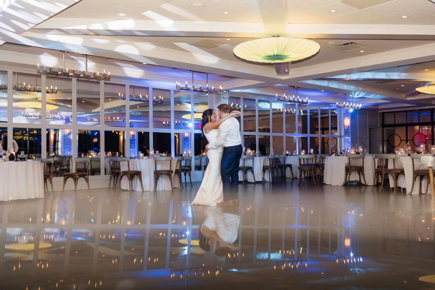 Bride and groom share last dance in ballroom at Oceanview of Nahant in Nahant, Massachusetts, captured by Grand Photo by Karyna Oliinyk