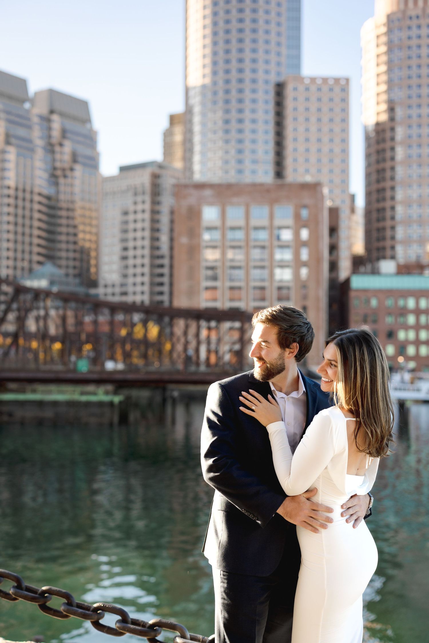 Engagement couple session in Seaport Boston Massachusetts, captured by Grand Photo Karyna Oliinyk
