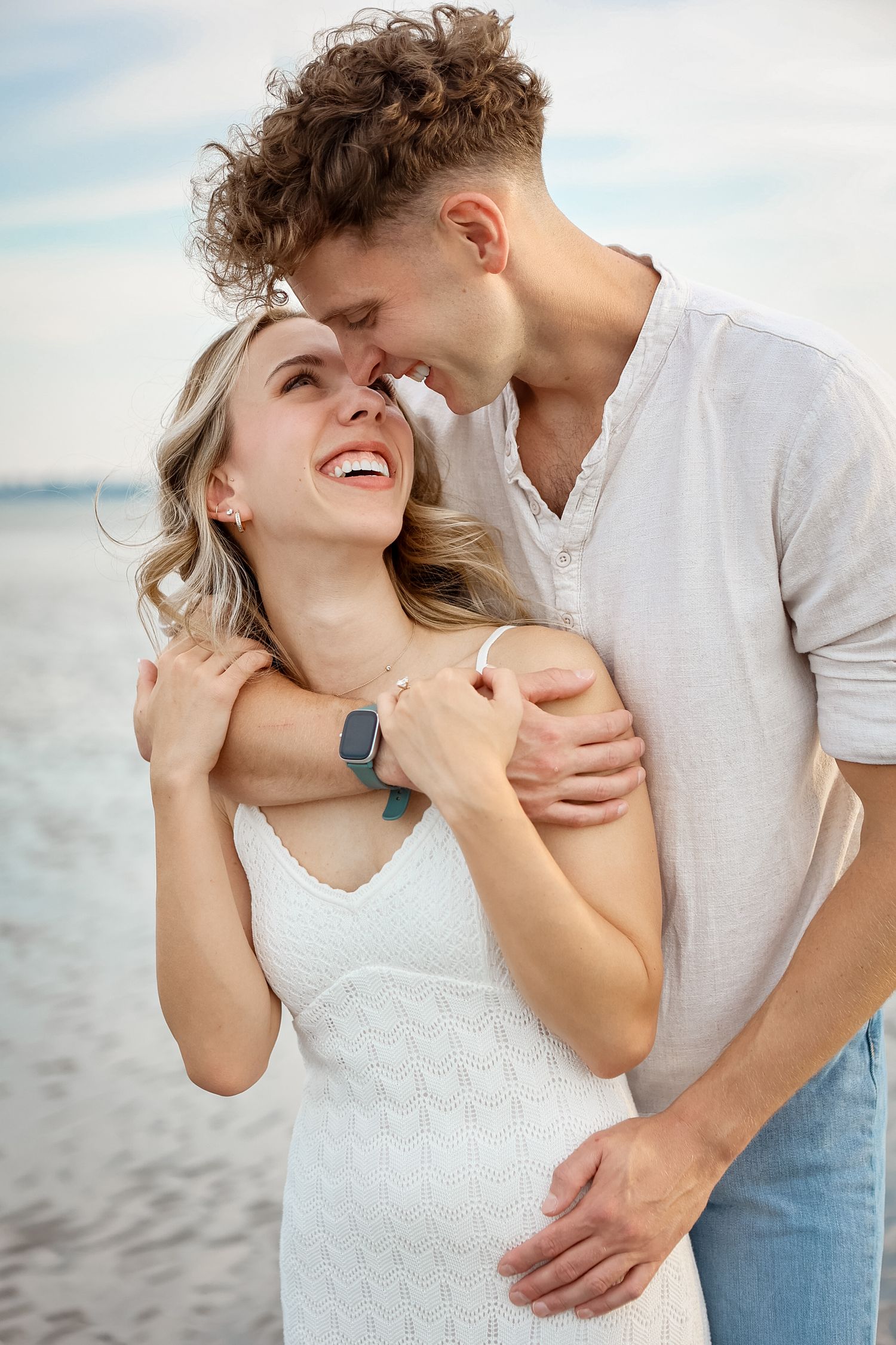 Elegant beach engagement session in Cape Cod Massachusetts, captured by Grand Photo, Karyna Oliinyk