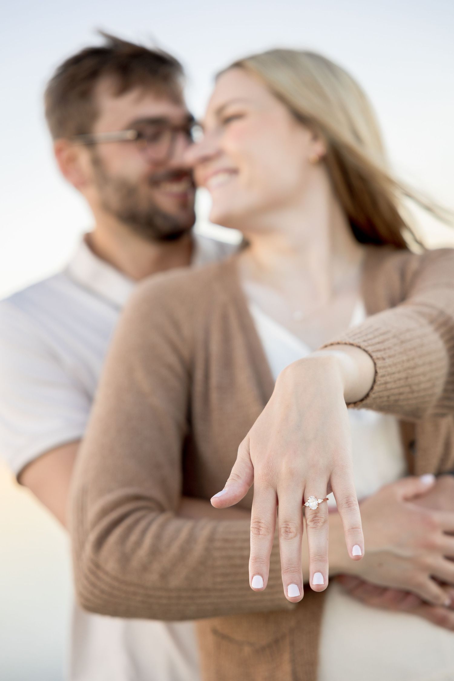 Sunset beach engagement couple session at Cape Cod Massachusetts, captured by Grand Photo Karyna Oliinyk