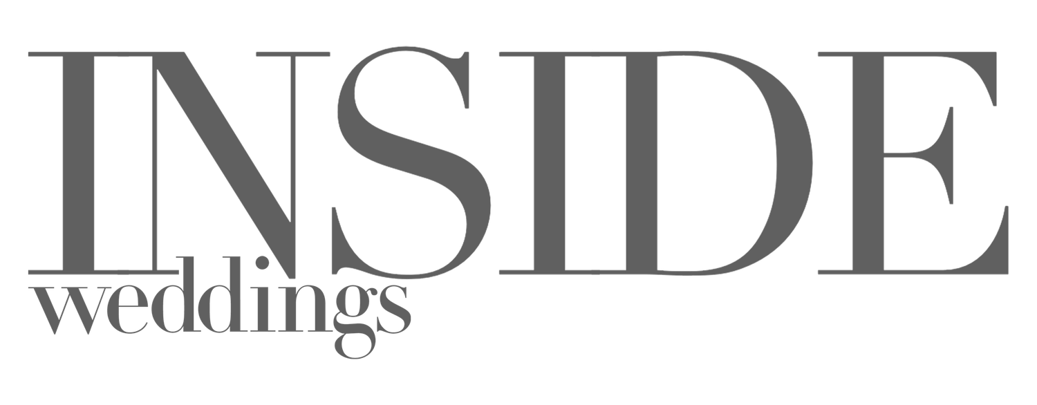 Inside Weddings magazine logo in elegant gray serif typography on white background.