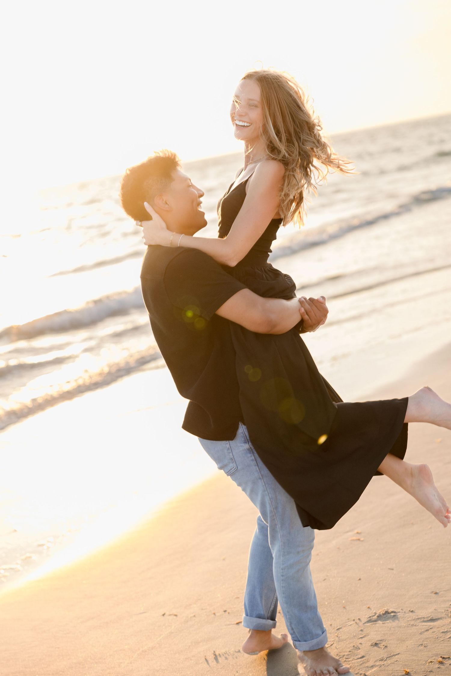 Beach sunset engagement couple session at Treasure Island Florida, captured by Grand Photo Karyna Oliinyk