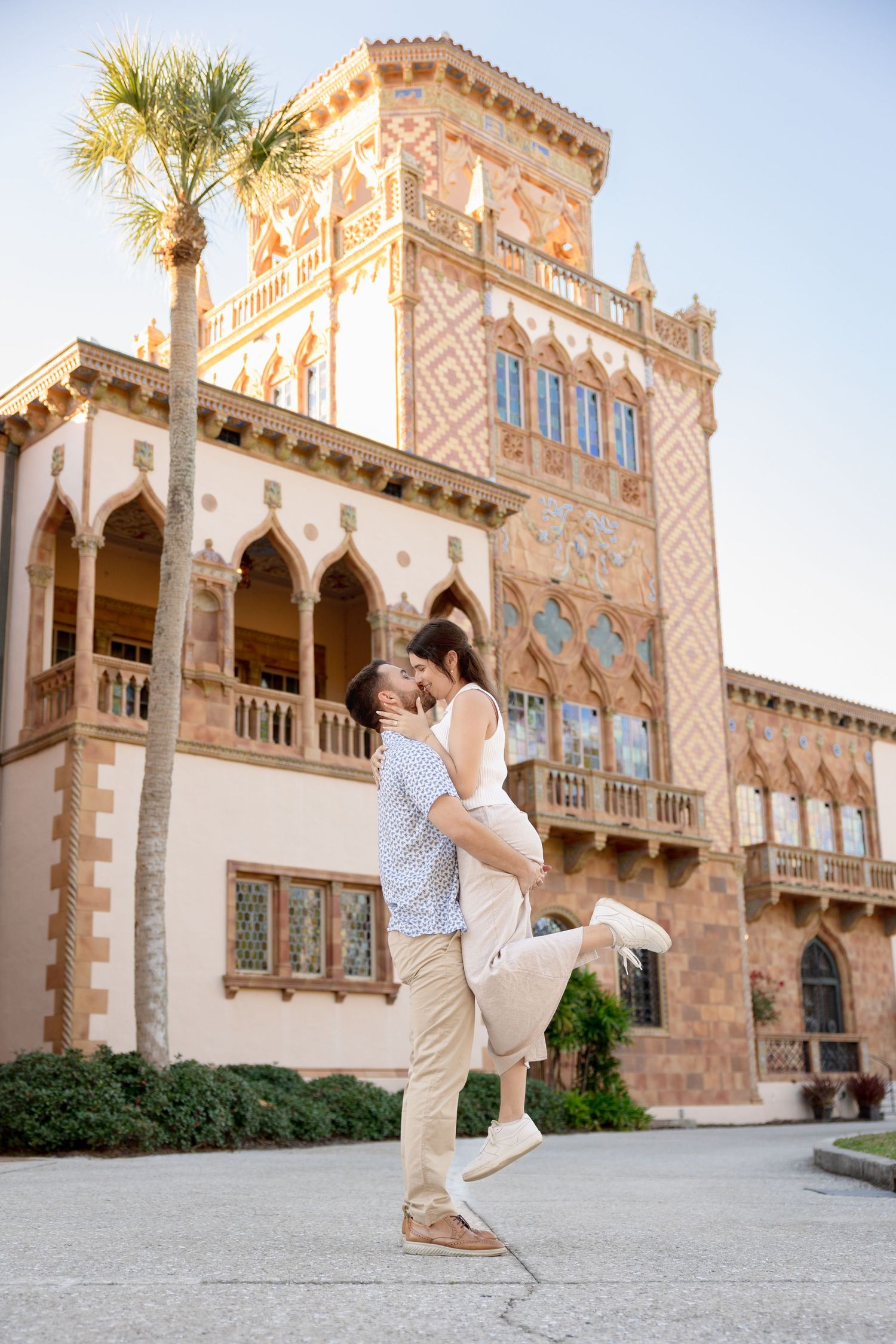 Sunset engagement session in Ringling Museum of Art Sarasota Florida, captured by Grand Photo, Karyna Oliinyk