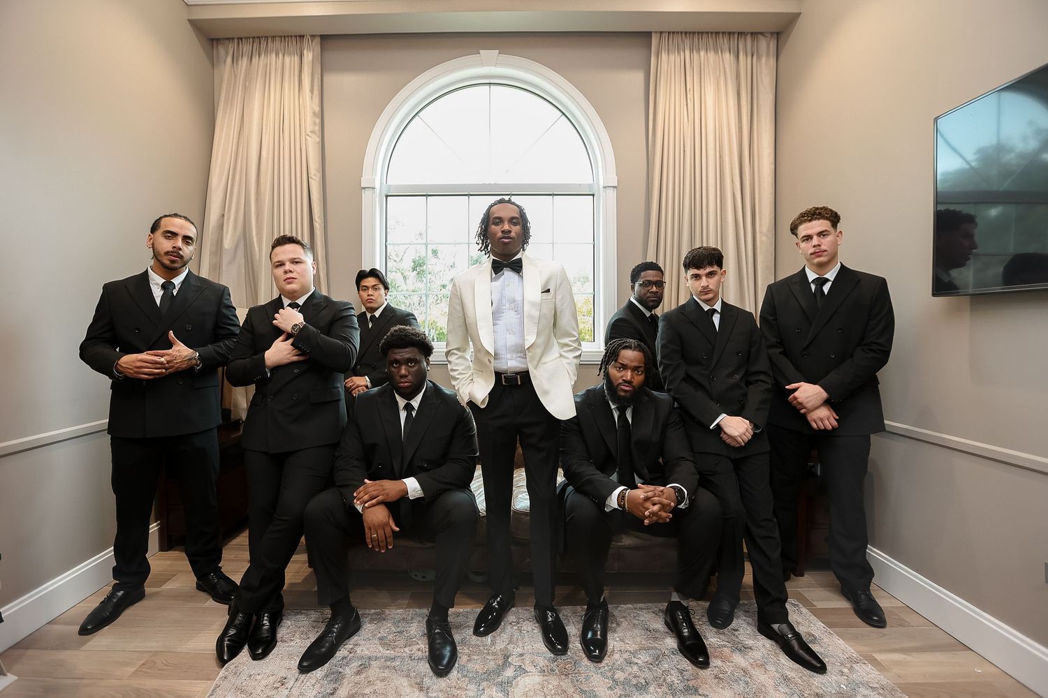 Groom with groomsmen before wedding ceremony at Harborside Chapel in Safety Harbor, Florida, captured by Grand Photo by Karyna Oliinyk