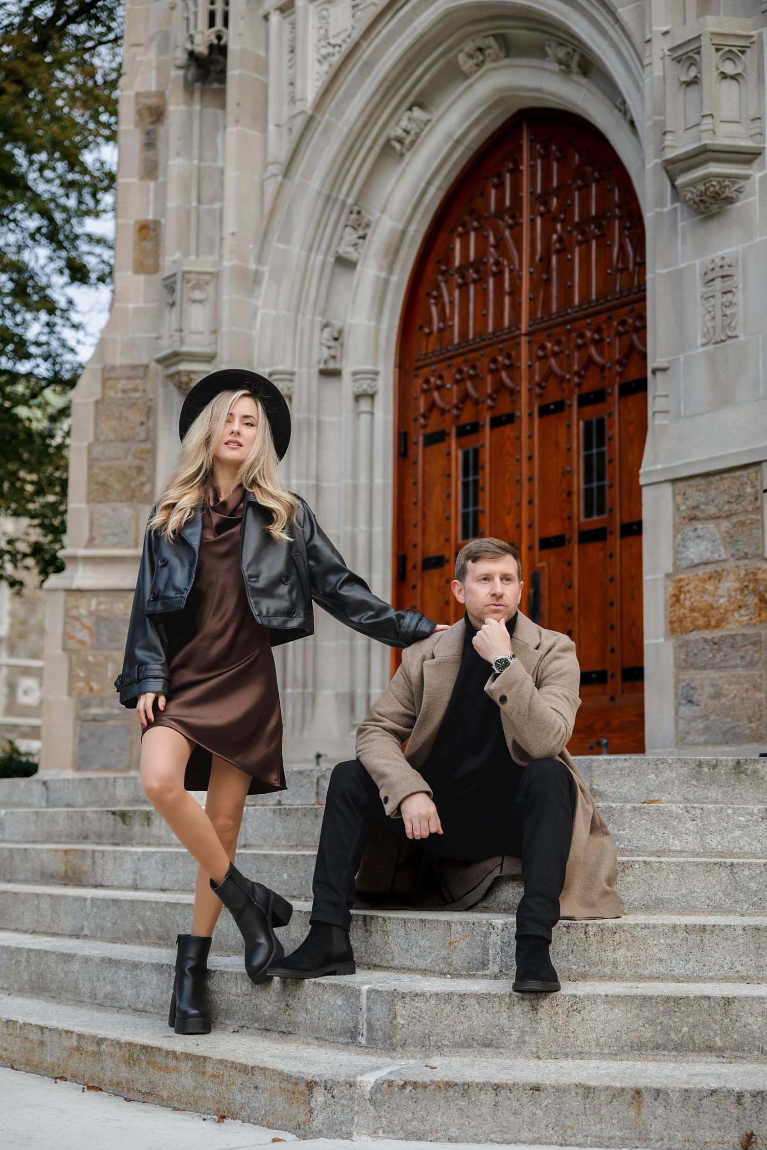 Modern engagement couple session in Boston Public Garden Massachusetts, captured by Grand Photo Karyna Oliinyk