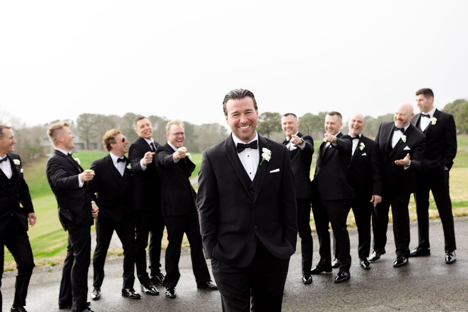 Groom with groomsmen at Hilton Hotel in Tampa Florida, captured by Grand Photo by Karyna Oliinyk
