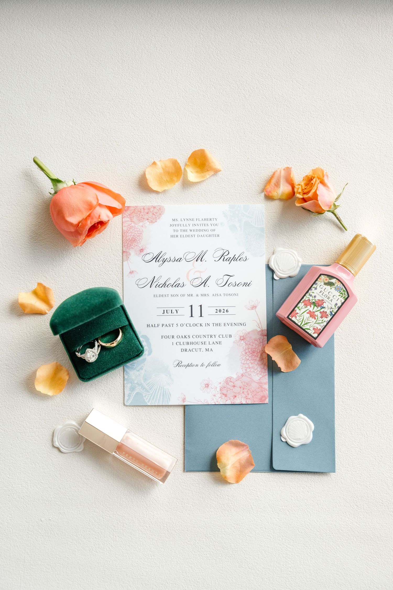 Elegant flat lay by wedding photographer Grand Photo Karyna Oliinyk