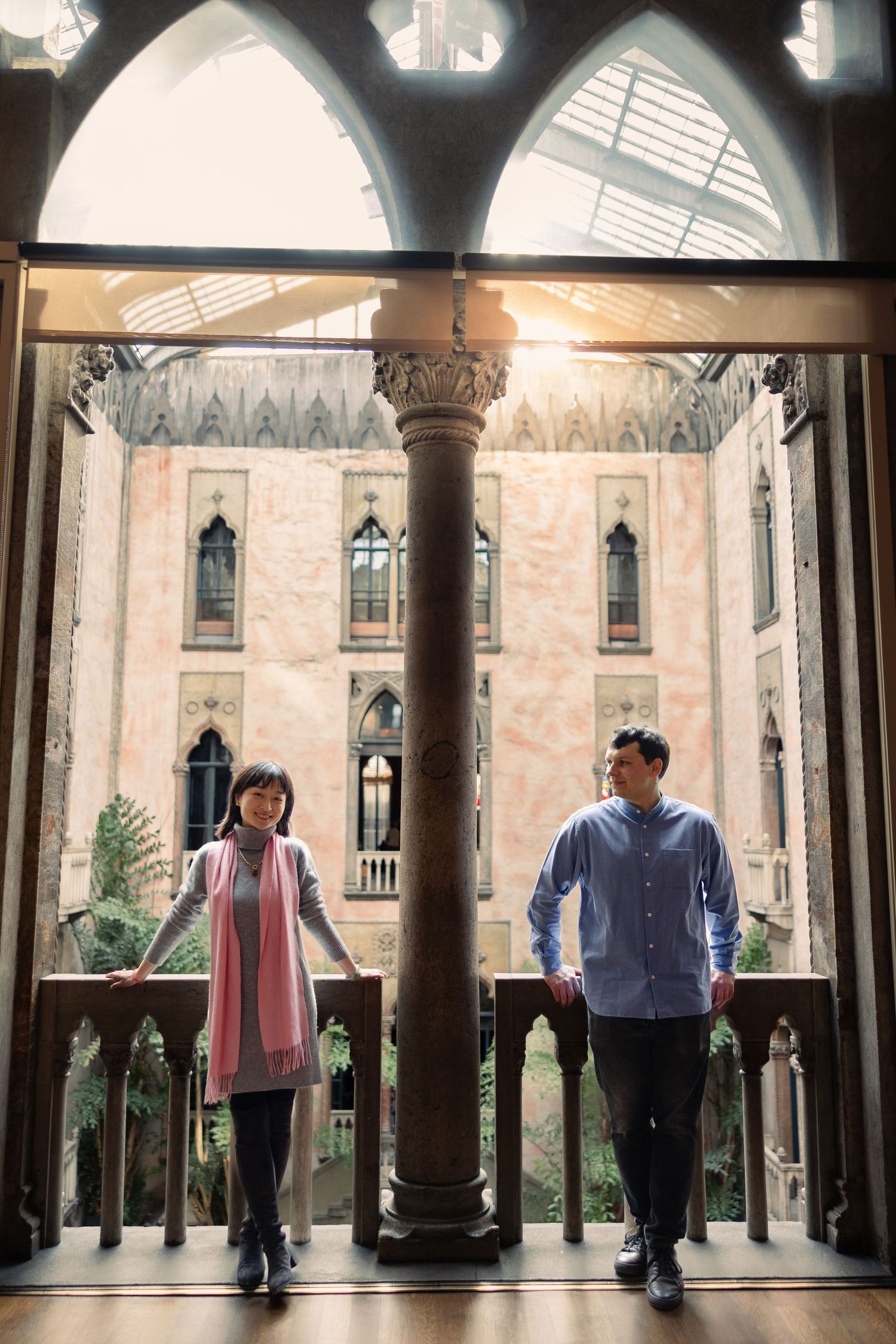 Engagement couple session in Isabella Stewart Gardner Museum Boston Massachusetts, captured by Grand Photo Karyna Oliinyk
