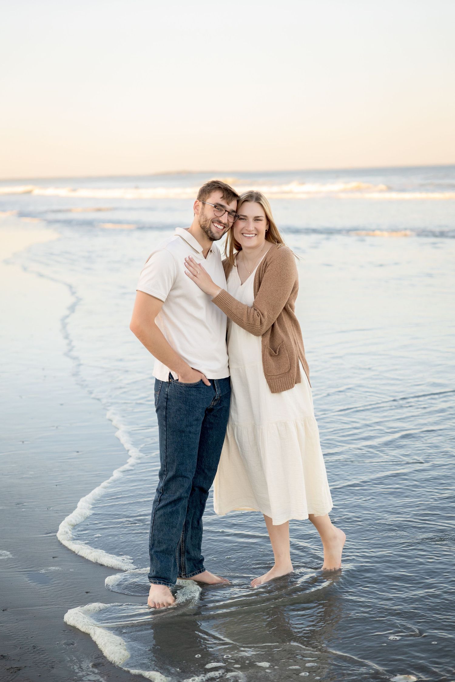 Sunset beach engagement couple session Cape Cod Massachusetts, captured by Grand Photo Karyna Oliinyk