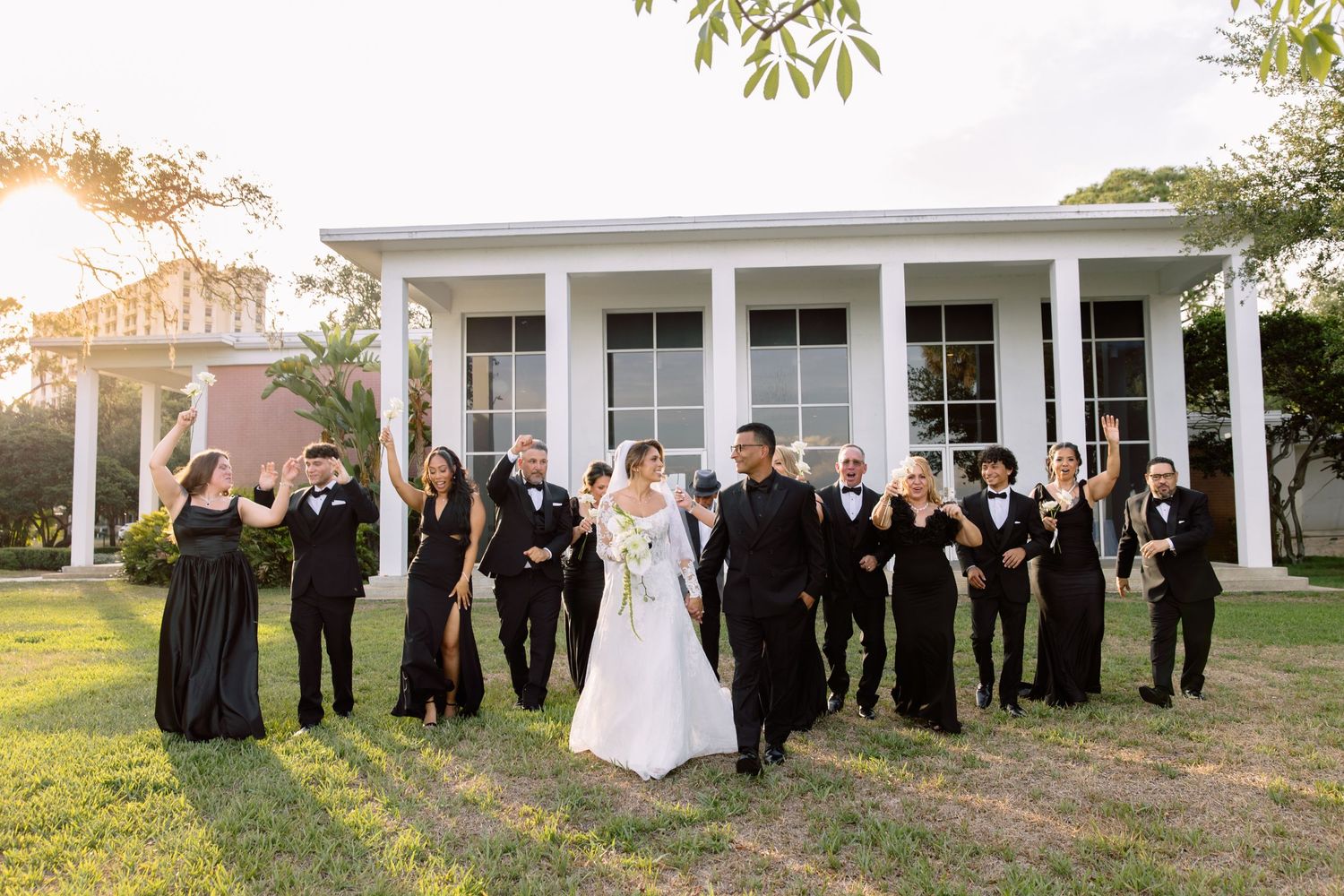 Wedding party at Tampa Garden Club, Florida, captured by Grand Photo by Karyna Oliinyk