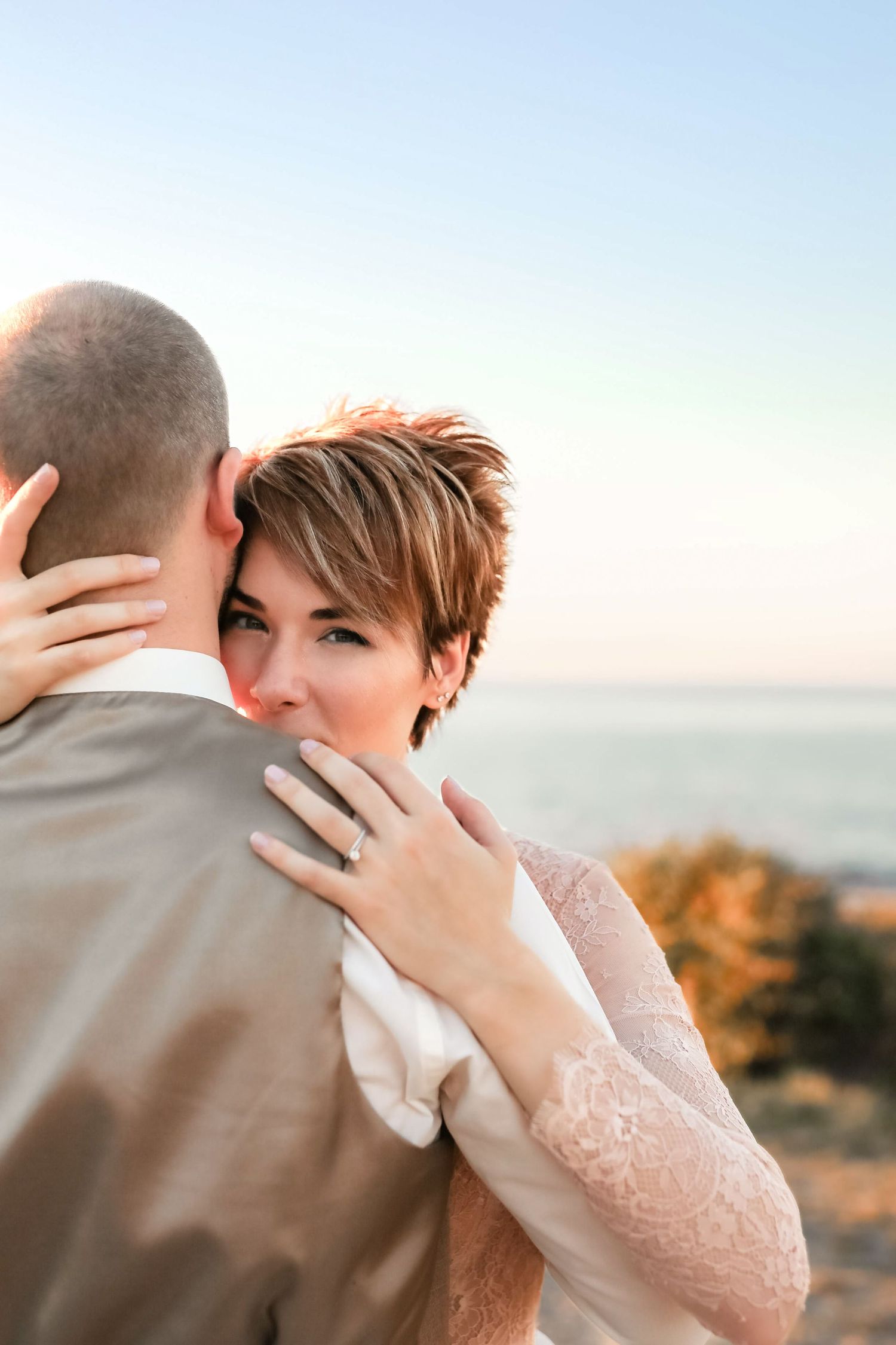 Bride and groom sunset portraits at Lido Beach Resort Sarasota FL, wedding photographer Grand Photo Karyna Oliinyk