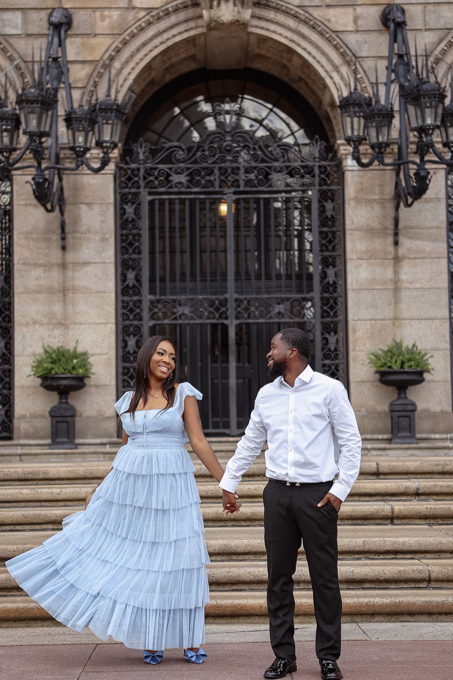 Engagement couple session in Boston Public Library Massachusetts, captured by Grand Photo Karyna Oliinyk