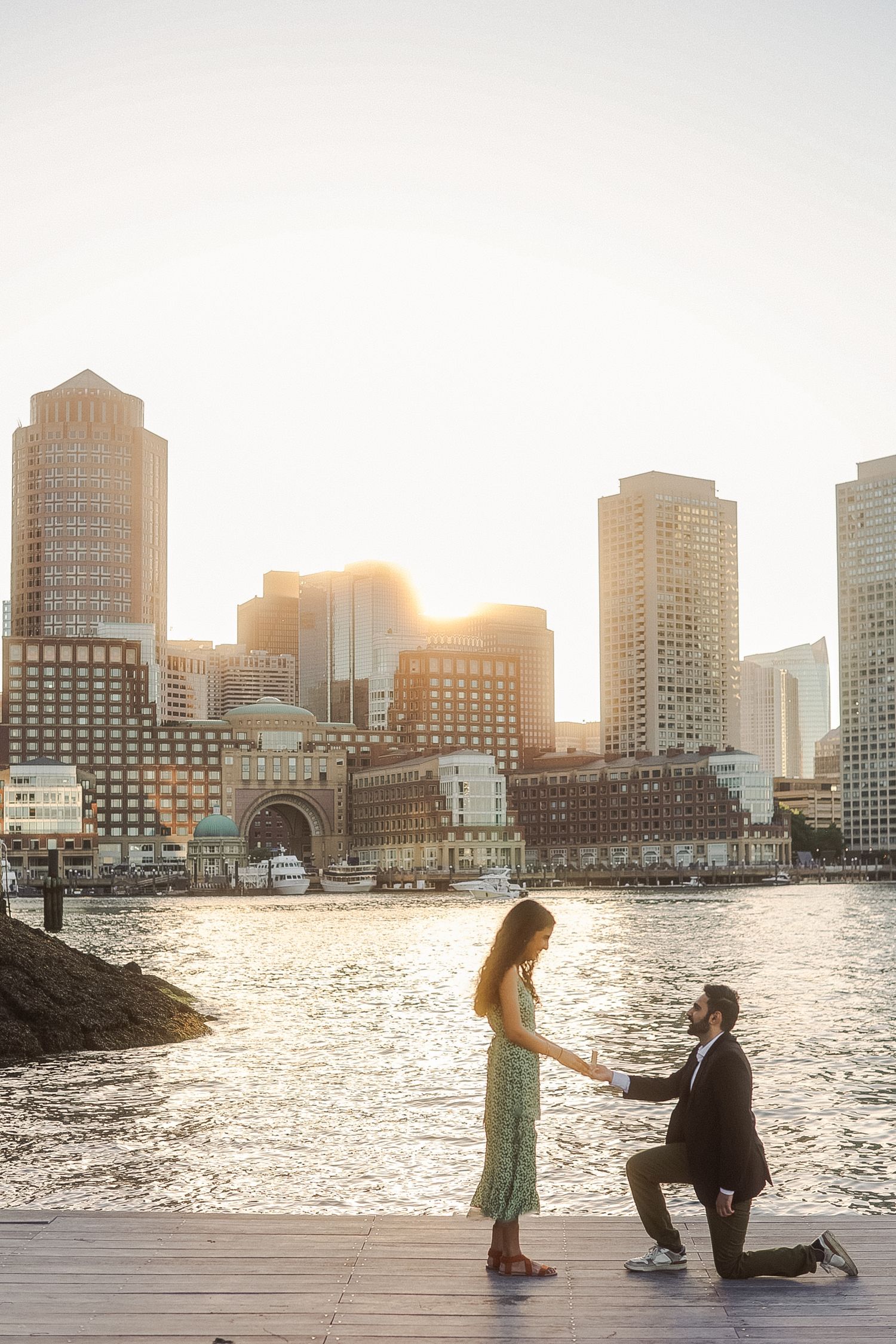 Surprise proposal session in Seaport Boston Massachusetts, captured by Grand Photo, Karyna Oliinyk