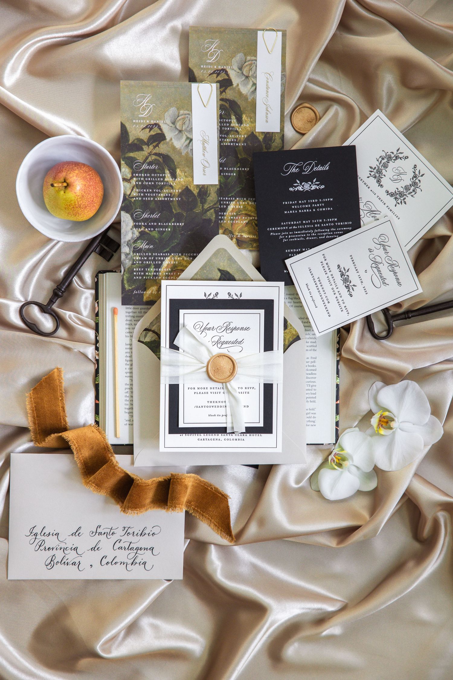 Elegant invitation at The Vinoy Resort & Golf Club in St. Petersburg, Florida, captured by Grand Photo by Karyna Oliinyk