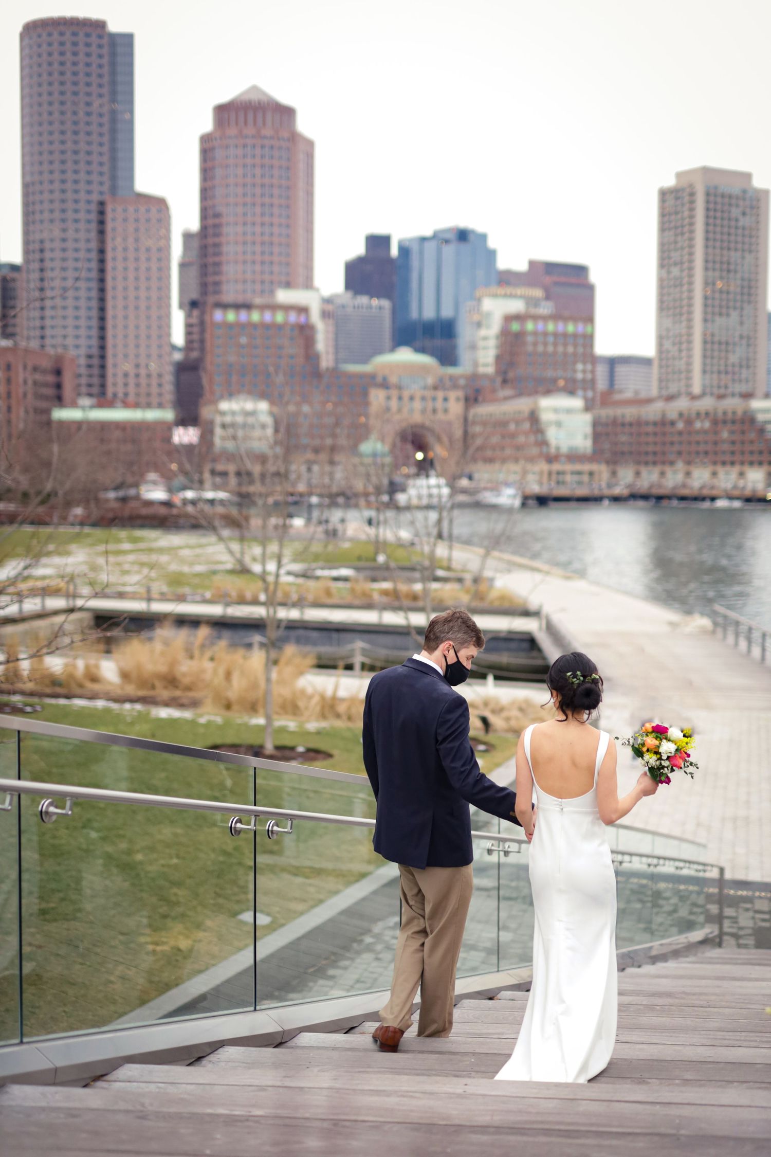 Wedding ceremony at Seaport Boston —  Boston MA wedding photographer Grand Photo