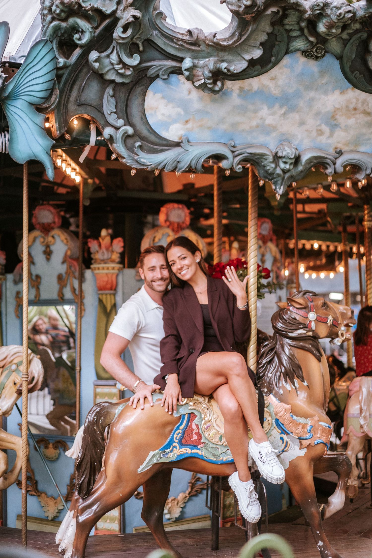 jewish couple engagement photography at columbus circle by benjamin kohen photography