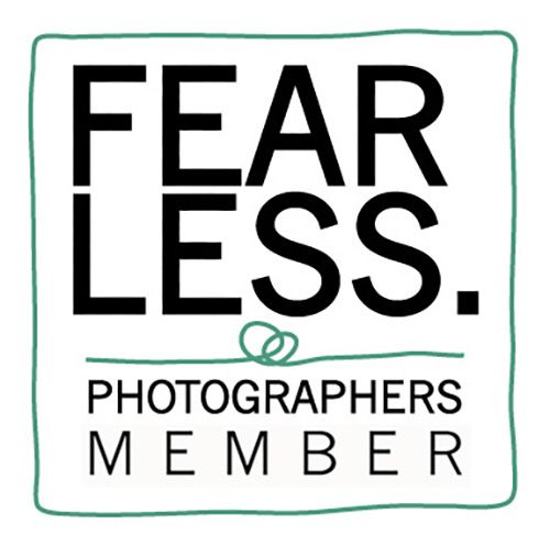 Official member badge for Fearless Photographers, representing top-tier, innovative documentary wedding photography worldwide.
