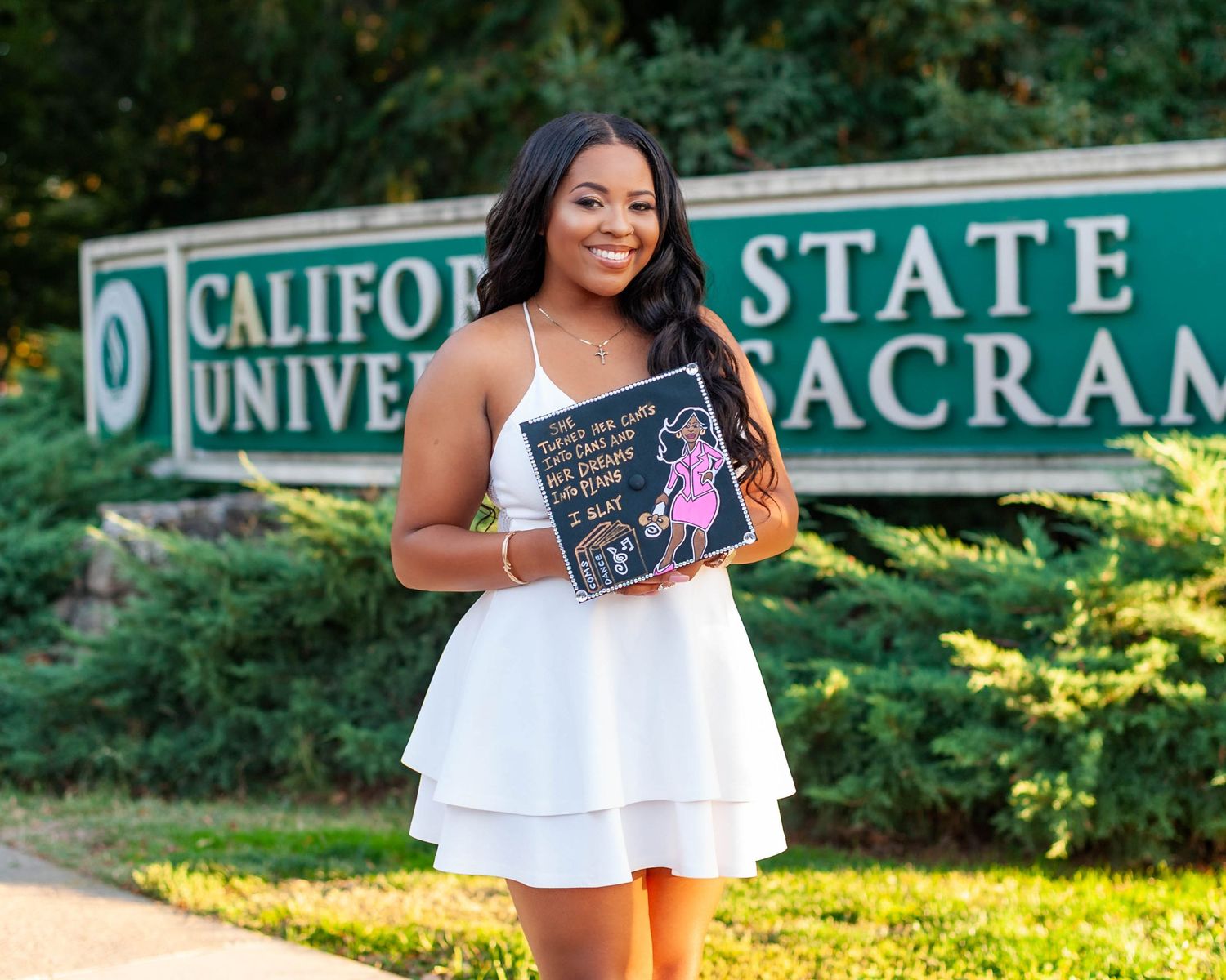 Senior portrait at California State University Sacramento — graduation photographer Bay Area