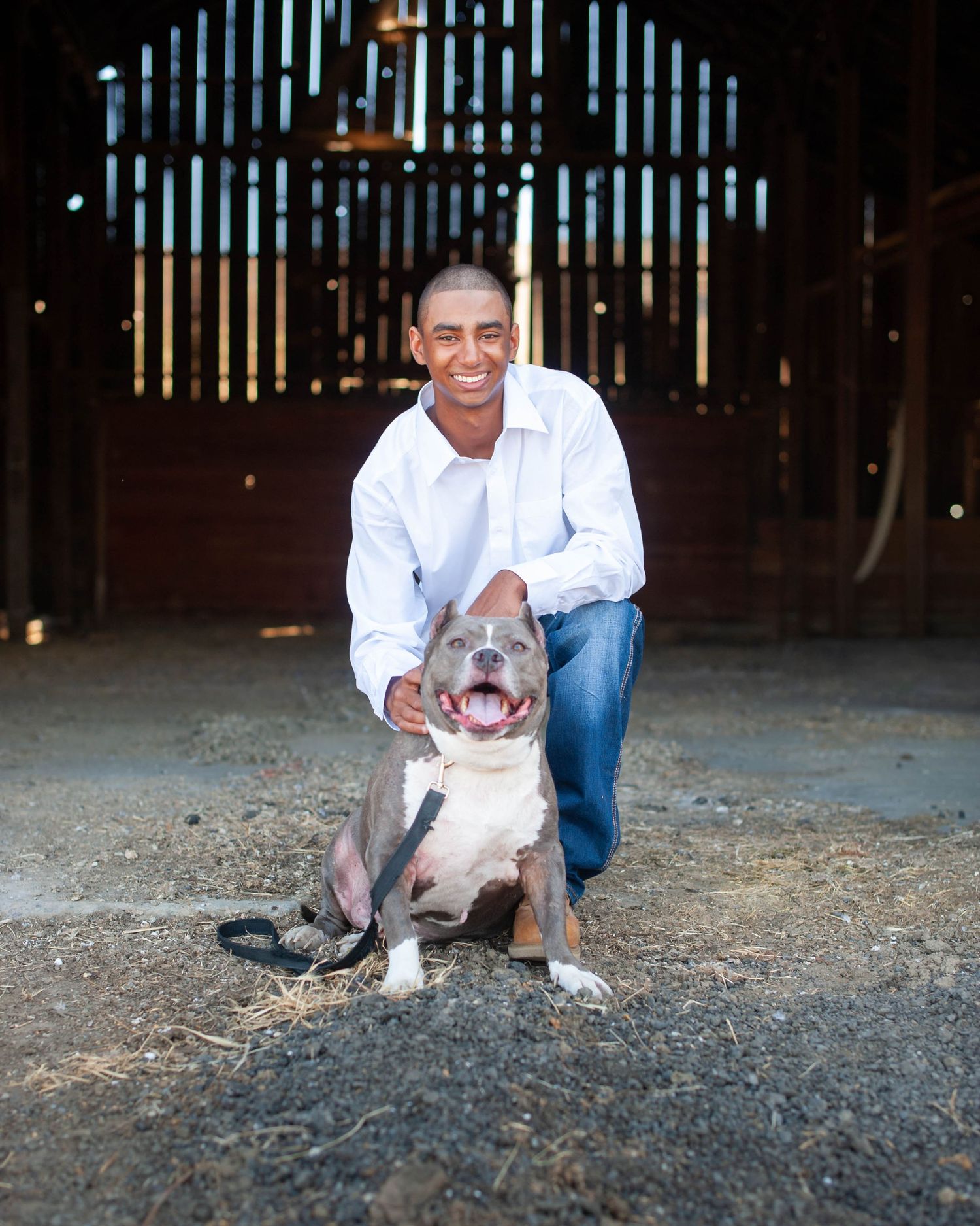 Senior portrait with dog at golden hour — outdoor lifestyle photography, Bay Area