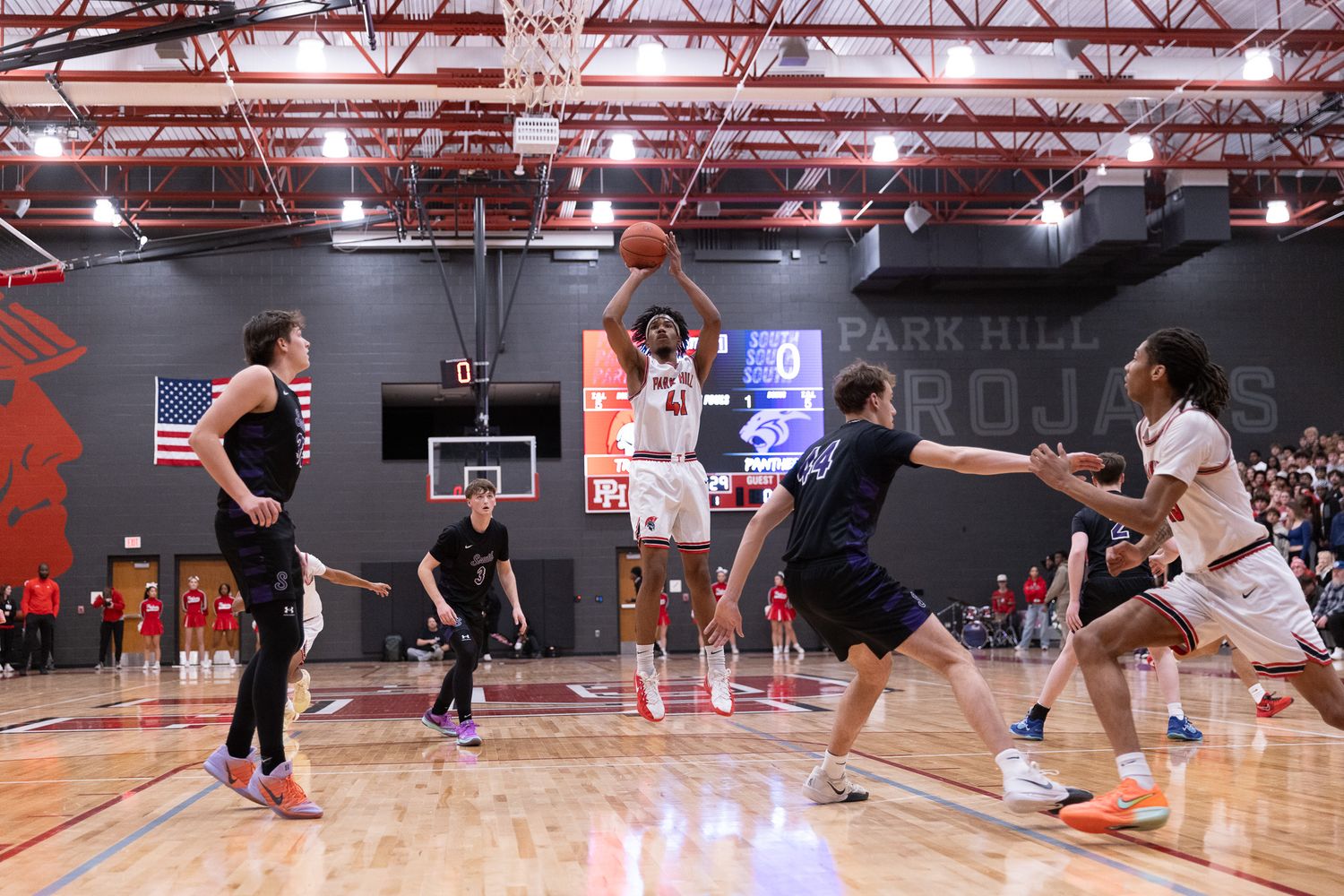 Kansas City sports photography. Park Hill High School vs. Park Hill South varsity basketball game.