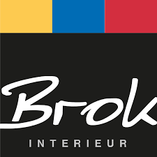 Colorful striped banner design with yellow, blue and red sections.