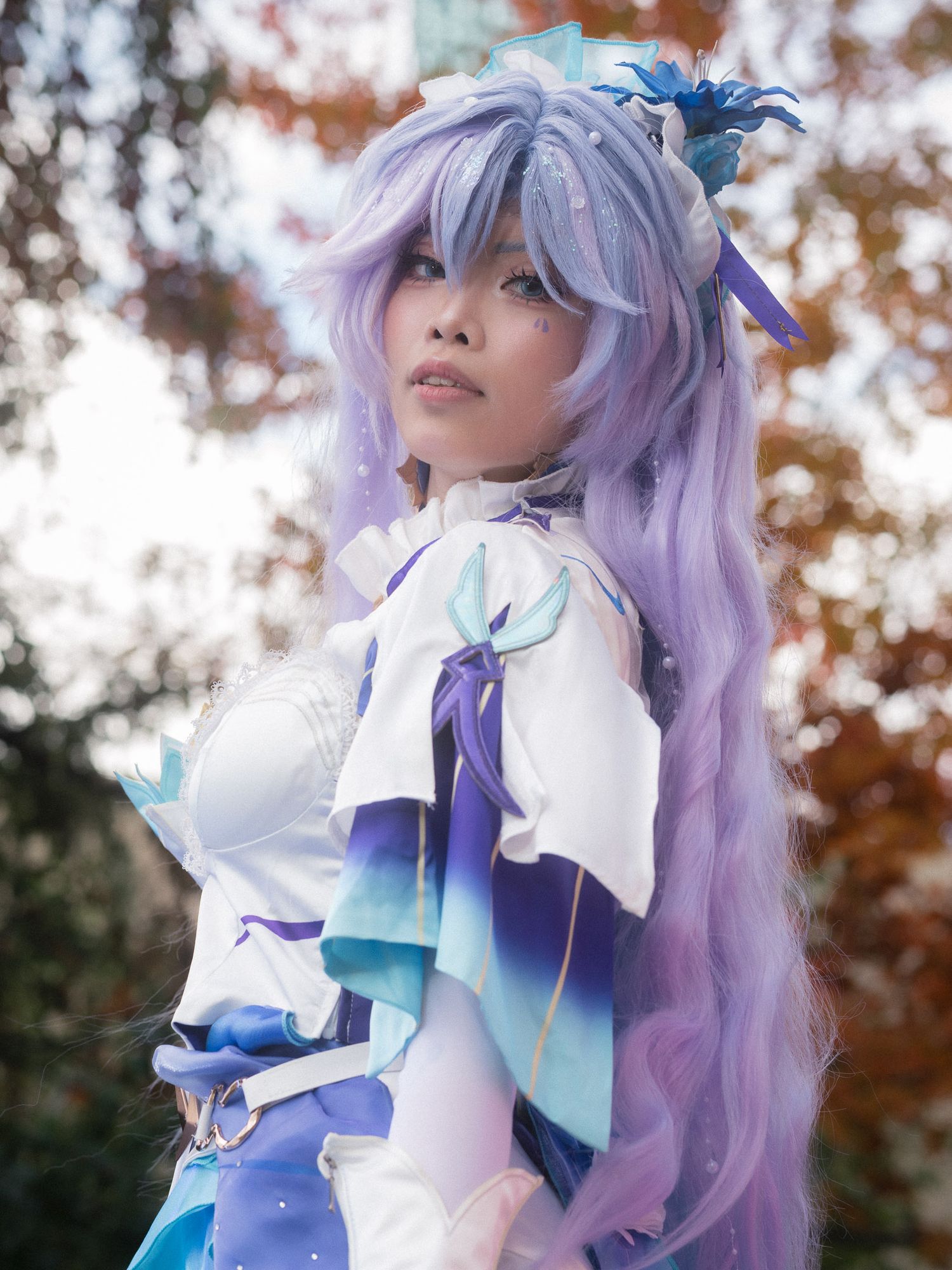 Creative cosplay portrait Portland Oregon kumoricon anime convention outdoor cosplayer