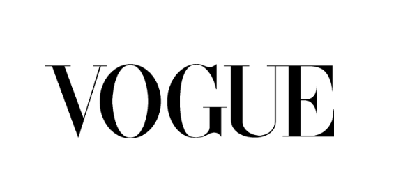 Black Vogue magazine logo on white background.