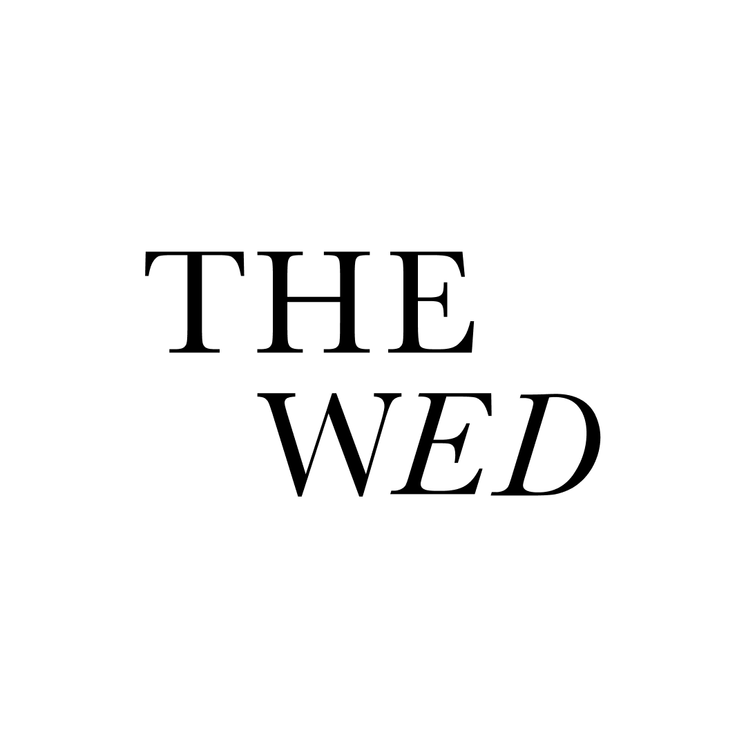 Modern black typography for wedding branding against white background.
