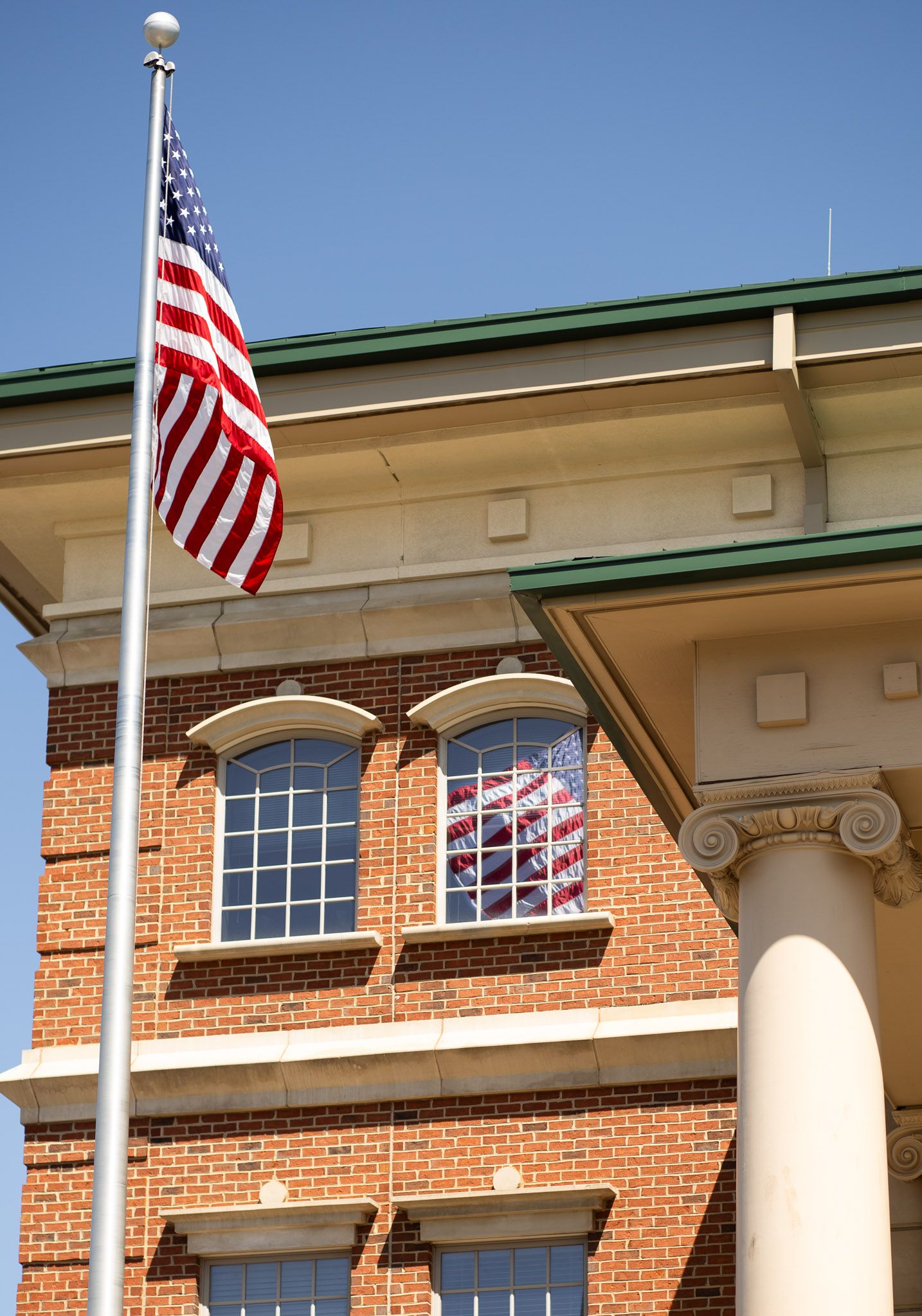 USA flag building
