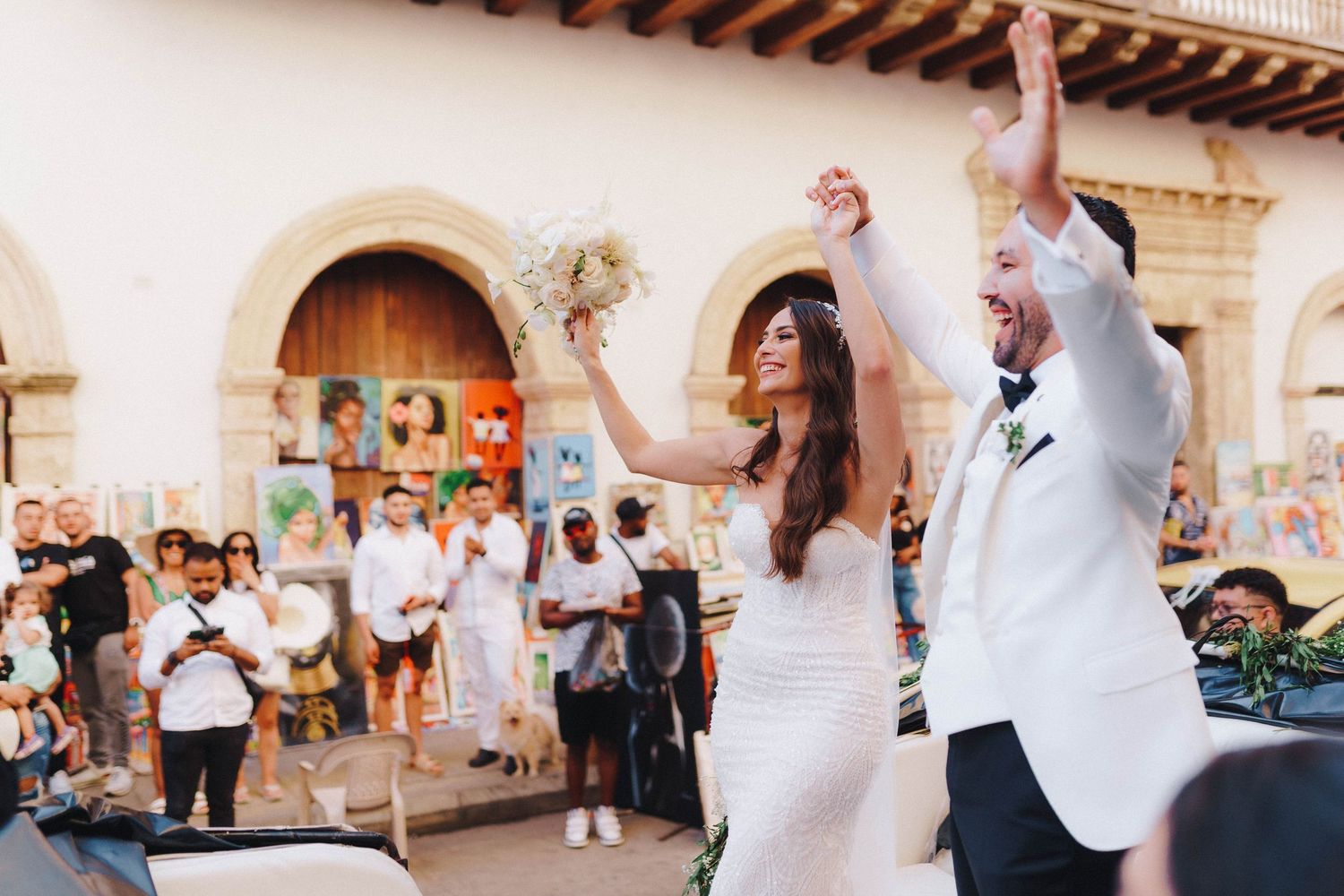 Wedding ceremony in Cartagena Colombia destination wedding