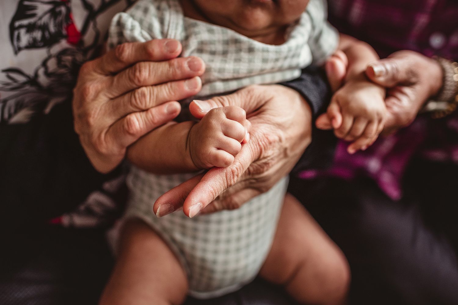 Close-up detail shots of gentle hands and intimate moments.