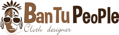Brown text logo for BanTu People clothing designer brand with tribal mask icon in black and brown colors.