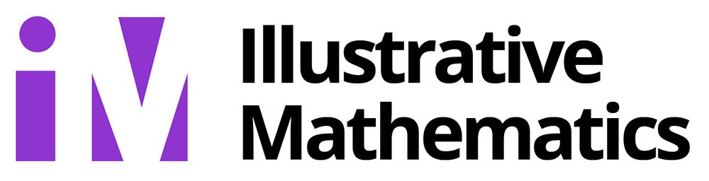 Purple and black logo design for illustrative mathematics.
