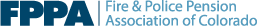 Blue logo for Fire & Police Pension Association of Colorado organization.