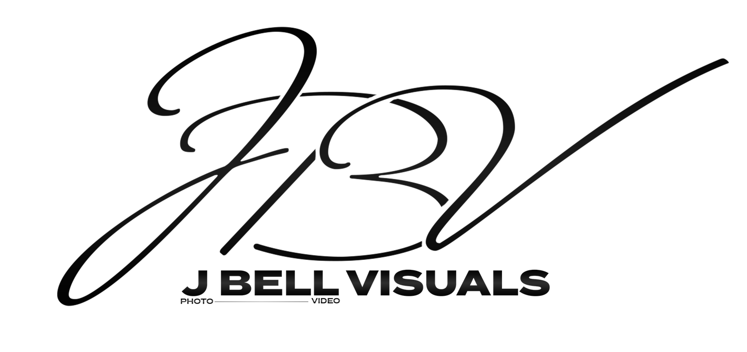 A handwritten signature in black ink with 'J Bell Visuals' text appears on a white background.